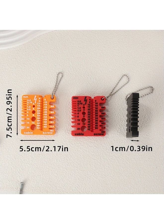 Orange Wire And Screw Gauge Measuring Tool Portable Double Sided Ruler For DIY - Image 3